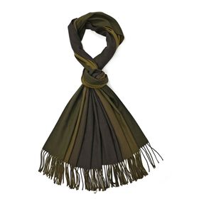 Eleganter Ombre-Schal mit Fransen, 68x180 cm, Waldgr&uuml;n