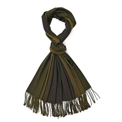Eleganter Ombre-Schal mit Fransen, 68x180 cm, Waldgr&uuml;n