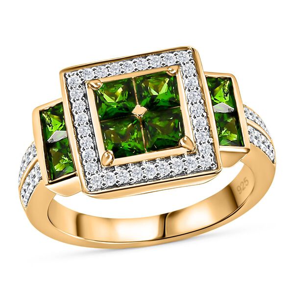 Nat&uuml;rlicher Chromdiopsid und Zirkon-Ring - 1,90 ct. image number 4