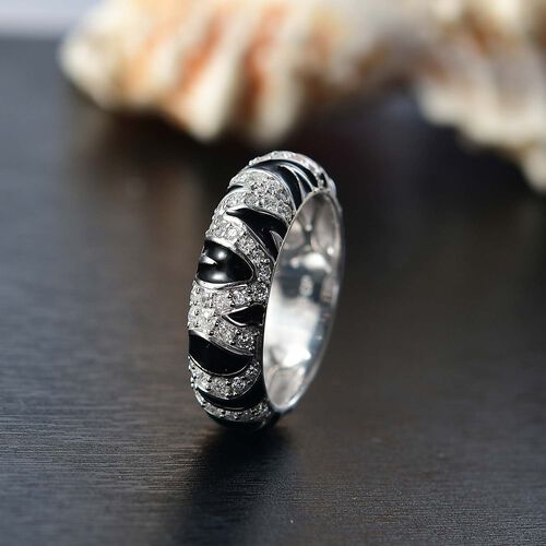 GP Trionfo Kollektion - Moissanit Ring, Zebramuster 925 Silber rhodiniert (Größe 17.00) ca. 0.53 ct image number 1