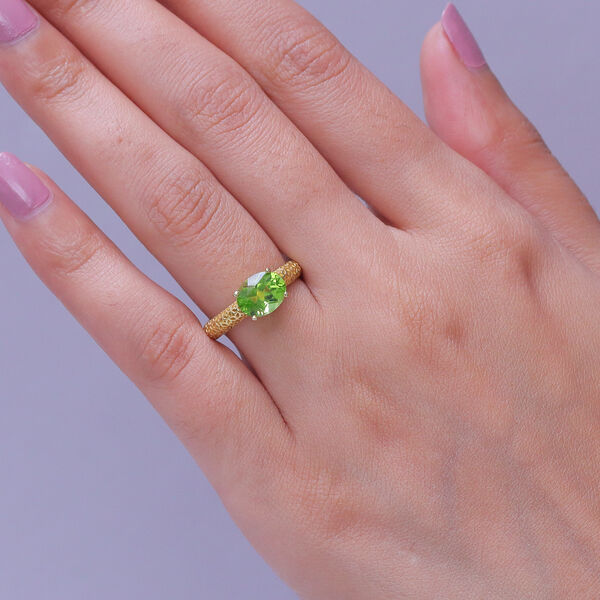 D'Joy AA Peridot Ring 925 Silber 750 Vergoldet (Gr&ouml;&szlig;e 17.00) ca. 2,02 ct image number 2