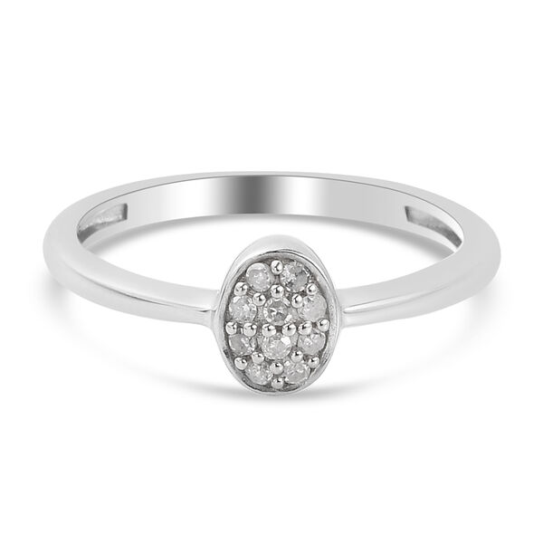 Diamant Cluster Ring 925 Silber Platin-&Uuml;berzug image number 0