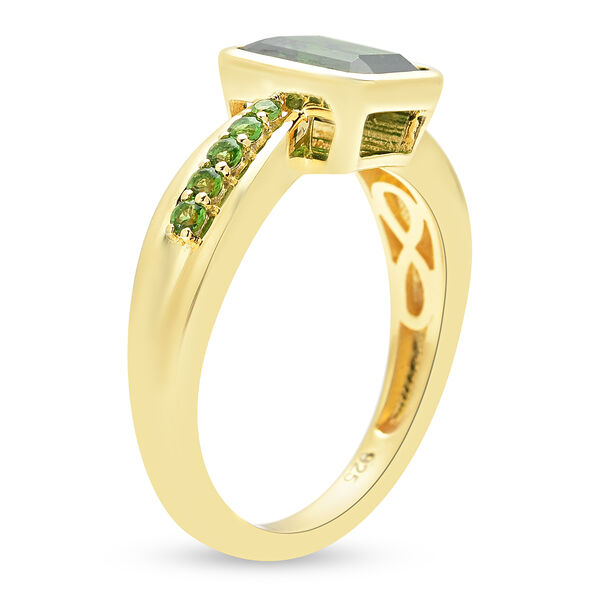 Nat&uuml;rlicher Chromdiopsid-Ring, 925 Silber vergoldet  ca. 1,88 ct image number 5