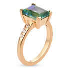 Pfau Triplett Quarz und Zirkon Ring 925 Silber vergoldet  ca. 2,80 ct image number 4