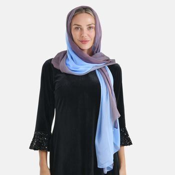 LA MAREY Signature Seidenschal aus 100% Maulbeerseide, 110 x 180 cm, Blau Grau