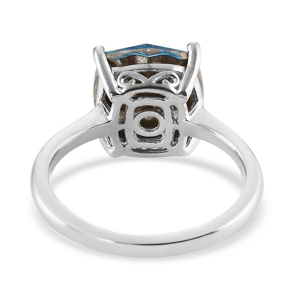 LUSTRO STELLA Österreichischer Aquamarin Kristall Solitär Ring 925 Silber Platin-Überzug image number 5