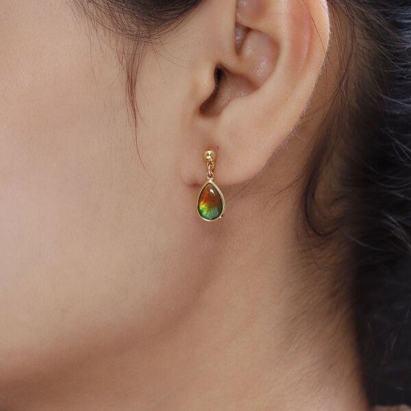 Ammolit Solit&auml;r Ohrh&auml;nger in Silber image number 3