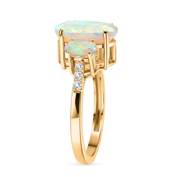 D'Joy AA nat&uuml;rlicher, &auml;thiopischer Welo Opal und Moissanit Ring - 2,57 ct. image number 4