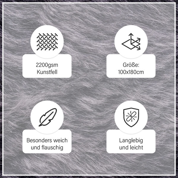 Kunstfell Teppich, dunkelgrau image number 7