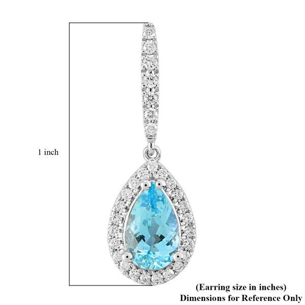 Santa Maria Aquamarin und Diamant Ohrh&auml;nger in 585 Wei&szlig;gold - 2,05 ct. image number 4