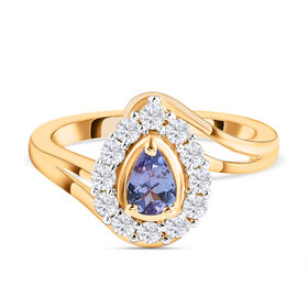 Tansanit und Zirkon-Ring - 0,94 ct.