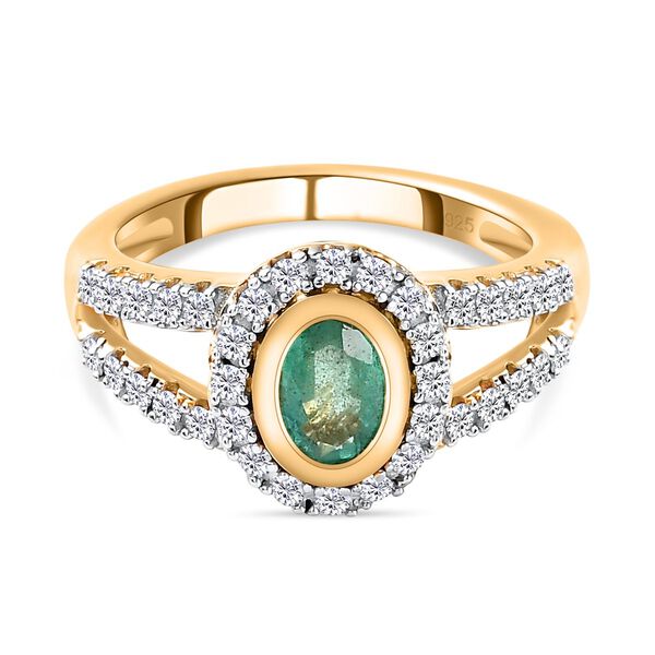 Kagem sambischer Smaragd und Zirkon-Ring - 1,39 ct.