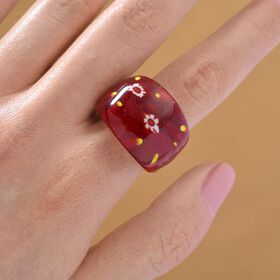 Roter Ring im Murano-Stil