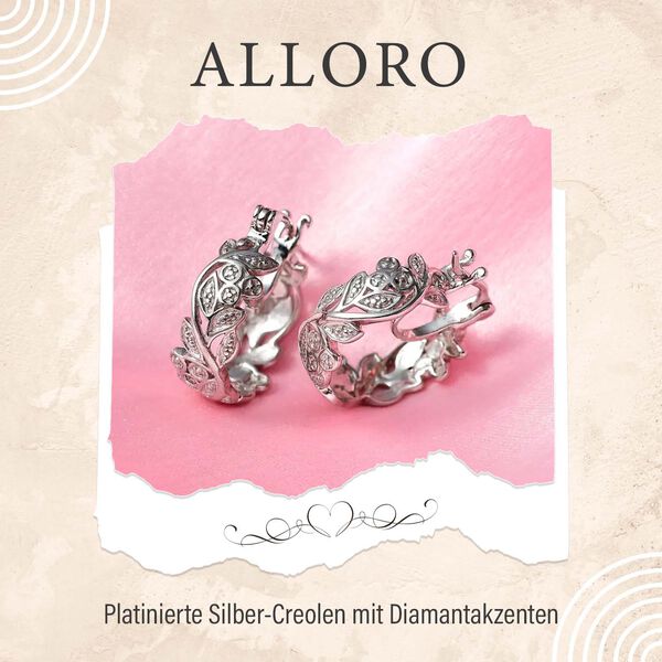 ALLORO Ring, Creolen und Anhänger mit Diamantakzenten, Silber platiniert image number 22