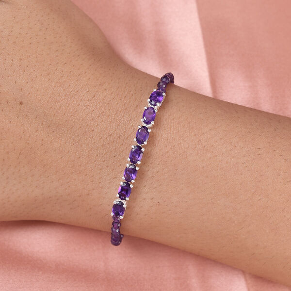 Afrikanischer Amethyst Armband 19 cm 925 Silber ca. 10,54 ct image number 3