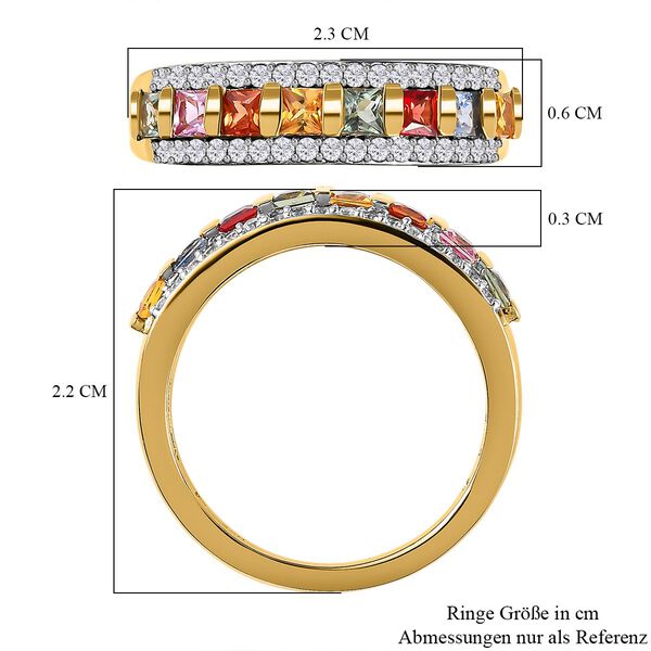 AAA mehrfarbiger Saphir und Zirkon-Ring - 1,25 ct. image number 7