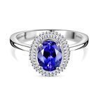 RHAPSODY AAAA Tansanit, Weißer Diamant Ring 950 Platin (Größe 21.00) ca. 2.22 ct