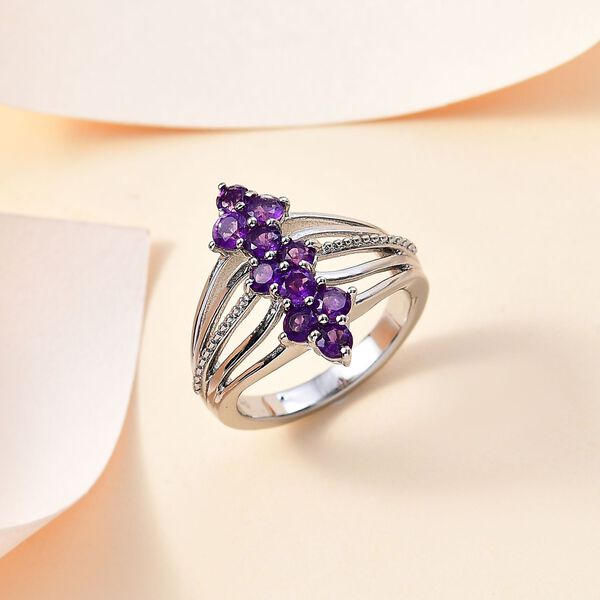 Afrikanischer Amethyst Ring Messing (Gr&ouml;&szlig;e 19.00) ca. 1,05 ct image number 1