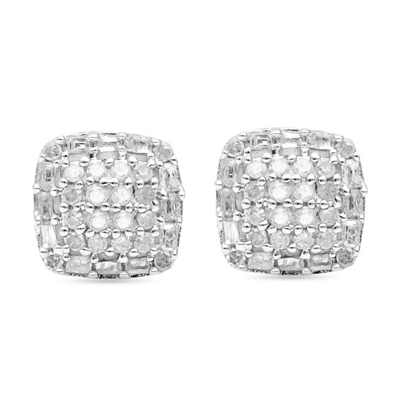 Wei&szlig;e Diamant Ohrringe, 925 Silber platiniert, ca. 0.33 ct