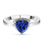 RHAPSODY AAAA Tansanit und Diamant-Ring, VS E-F, 950 Platin (Größe 20.00) ca. 1.37 ct