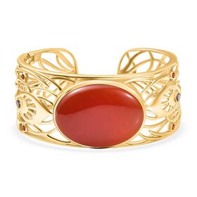 Roter Achat und Multi-Edelstein-Armreif, 19 cm - 73,62 ct.
