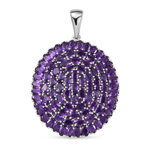 Afrikanischer Amethyst-Anh&auml;nger, 925 Silber platiniert, ca. 17,51 ct