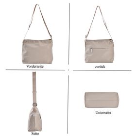 Sencillez - Crossbody Handtasche mit Schultergurt, Schwarz