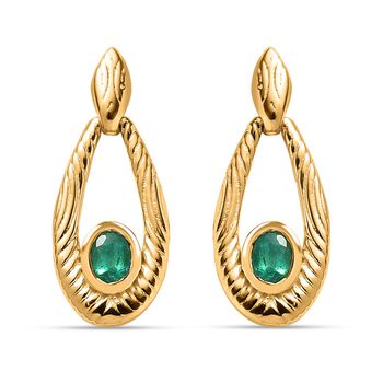 AAA Smaragd Ohrringe, 925 Silber Gelbgold Vermeil, ca. 0.34 ct