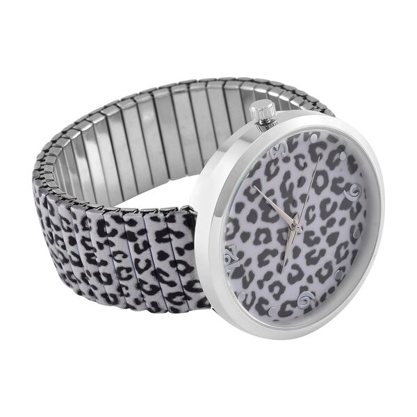 STRADA - Japanisches Uhrwerk, Flexible Uhr, Leopardenfellmuster image number 5