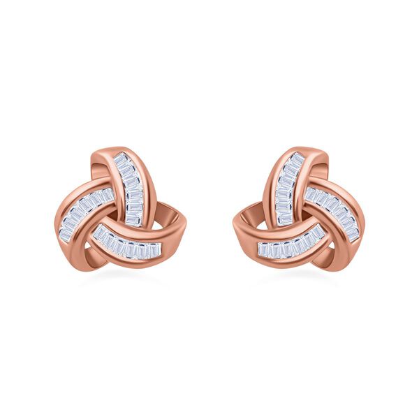 LUXURIANT SI-GH SGL zertifizierte Labor Diamant Liebesknoten Ohrringe, 925 Silber 750 Roségold Vermeil - 0,25 ct. image number 0