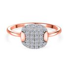 LUXURIANT DIAMOND - Lab Grown Diamant SI-GH SGL zertifiziert Ring 925 Silber 750 Roségold Vermeil (Größe 17.00) ca. 0,50 ct