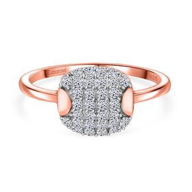 LUXURIANT DIAMOND - Lab Grown Diamant SI-GH SGL zertifiziert Ring 925 Silber 750 Roségold Vermeil (Größe 18.00) ca. 0.50 ct