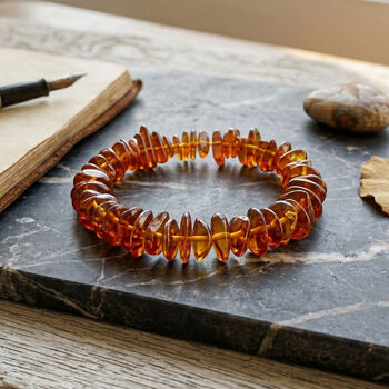 Nat&uuml;rlicher Baltischer Bernstein flexibel Armband 19 cm