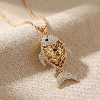 Mehrfarbiger Kristall Anh&auml;nger mit Kette ca. 63.5 cm + 5 cm Extender, Legierung Gelb