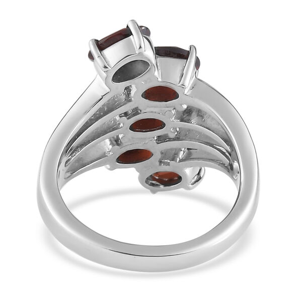 Roter Granat bypass Ring Edelstahl  ca. 2,88 ct image number 6