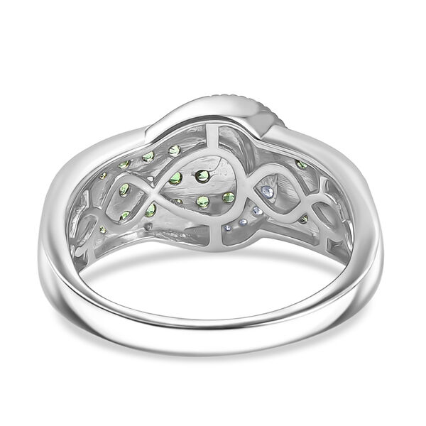 Tsavorite Granat und Moissanit Ring - 0,92 ct. image number 6