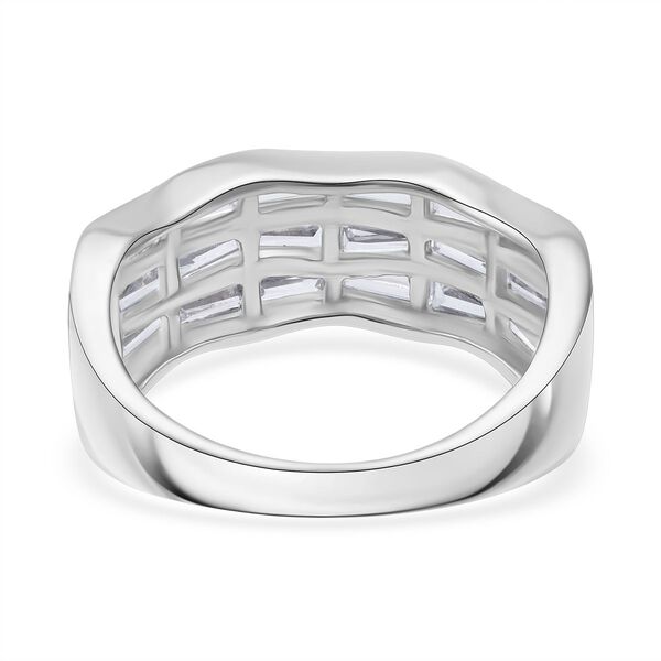 Lustro Stella Weißer Zirkonia Half Eternity Ring image number 5