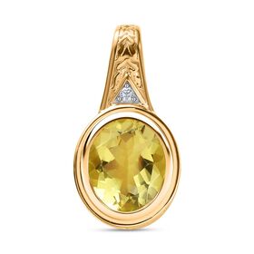 AAA Ouro Verde Quarz und Zirkon Anhänger, ca. 4,41 ct.