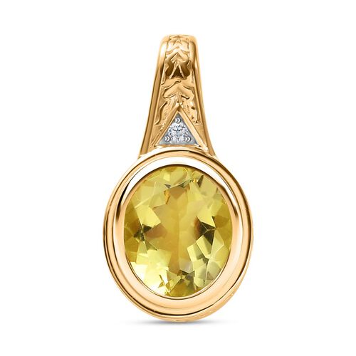 AAA Ouro Verde Quarz und Zirkon Anhänger, ca. 4,41 ct. image number 0