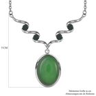 Grüne Aventurin und neongrüne Kristall-Halskette, 50 cm - 10 ct. image number 3