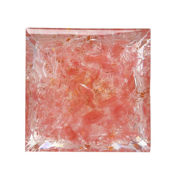 Edelstein Pyramide mit Rosenquarz und Quarz Lebensbaum, koralle image number 4