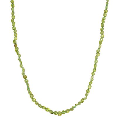 Peridot Halskette ca. 45 cm+ 5 cm Extender, 925 Silber vergoldet ca. 65,00 ct.