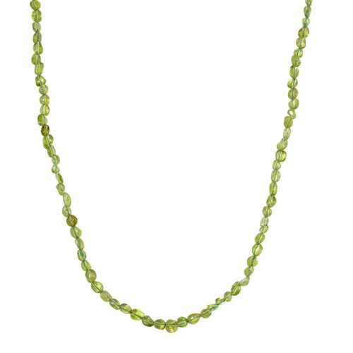 Peridot Halskette ca. 45 cm+ 5 cm Extender, 925 Silber vergoldet ca. 65,00 ct. image number 0