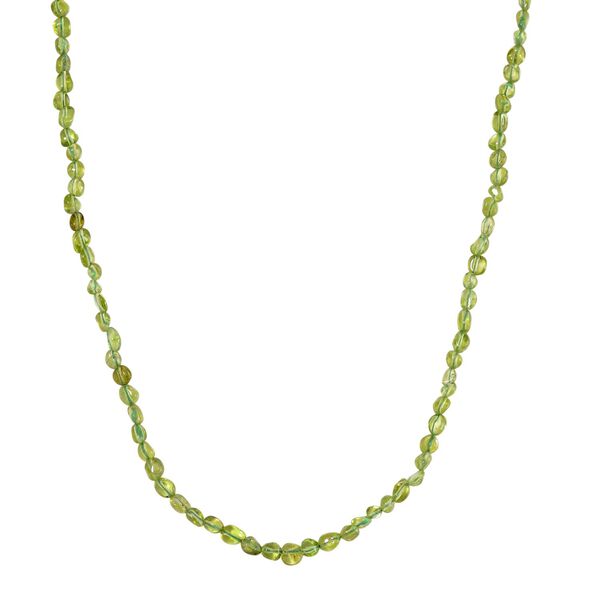 Peridot Halskette ca. 45 cm+ 5 cm Extender, 925 Silber vergoldet ca. 65,00 ct.