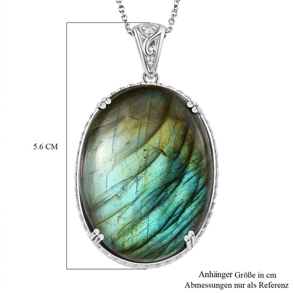 Labradorit Anh&auml;nger mit 50cm Kette - 72,85 ct. image number 8