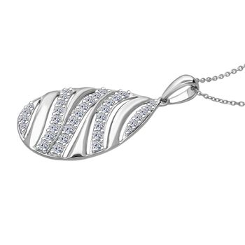 LUXURIANT SI-GH Labor Diamant Anh&auml;nger mit 50cm Kette, 925 Silber rhodiniert - 1 ct.