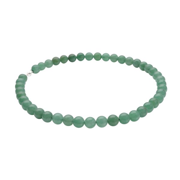 Gr&uuml;ne Aventurin Halskette, ca. 45 cm, 925 Silber rhodiniert ca. 306,00 ct image number 3