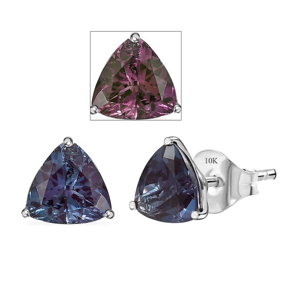 AAA Lab Grown Alexandrit Ohrringe 417 Gold ca. 3.30 ct