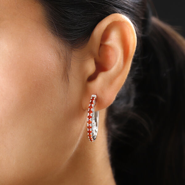 Feueropal und Zirkon Creolen - 1,88 ct. image number 3