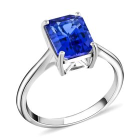 Rhapsody AAAA Tansanit, Weißer Diamant Ringe 950 Platin (Größe 16.50) ca. 2,70 ct